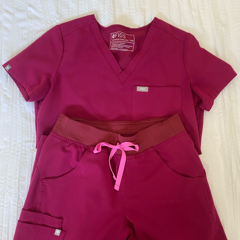 Figs Dark Magenta Scrub Set XXS/XXSP